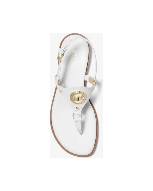 Michael Kors White Weiße thong flache sandalen