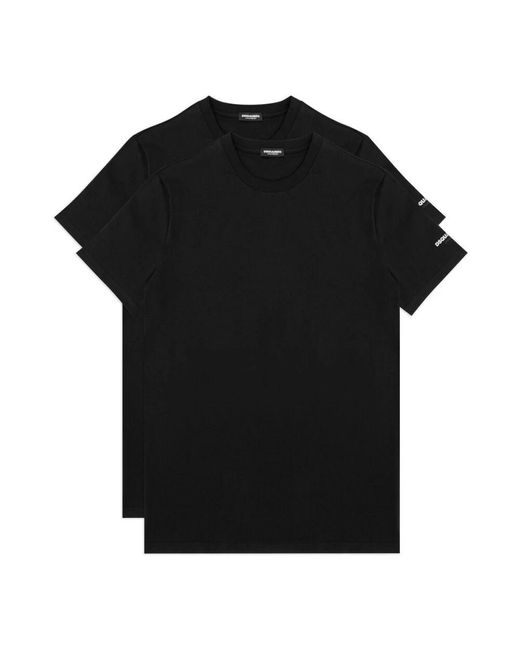 DSquared² Einfaches logo 2er-pack t-shirt in Black für Herren
