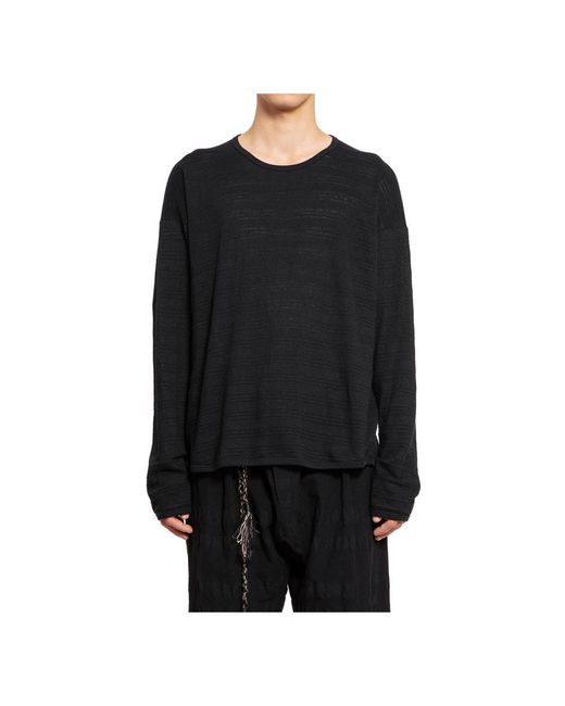 Jan Jan Van Essche Schwarzes Bio-Baumwoll-Crew-Neck-Tee in Black für Herren