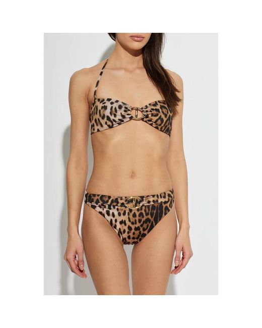 Moschino Badmode ,Bruin ,Bikinitop in het Metallic
