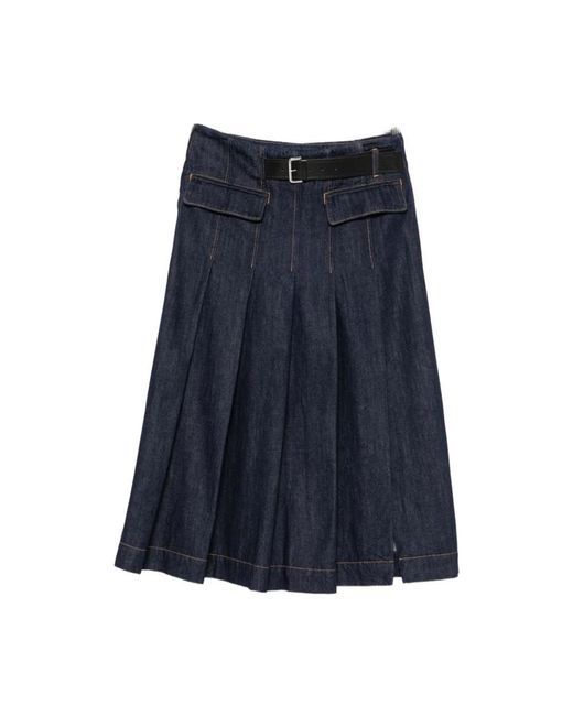 Semicouture Blue Denim Skirts