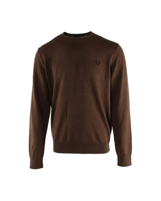 Fred Perry Brown Round-Neck Knitwear for men