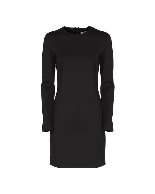 Max Mara Kleedjes ,Zwart ,Leer Bartolo Midi-Jurk in het Black