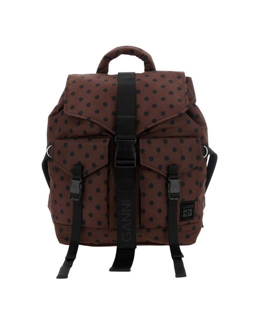 Ganni Brown Backpacks