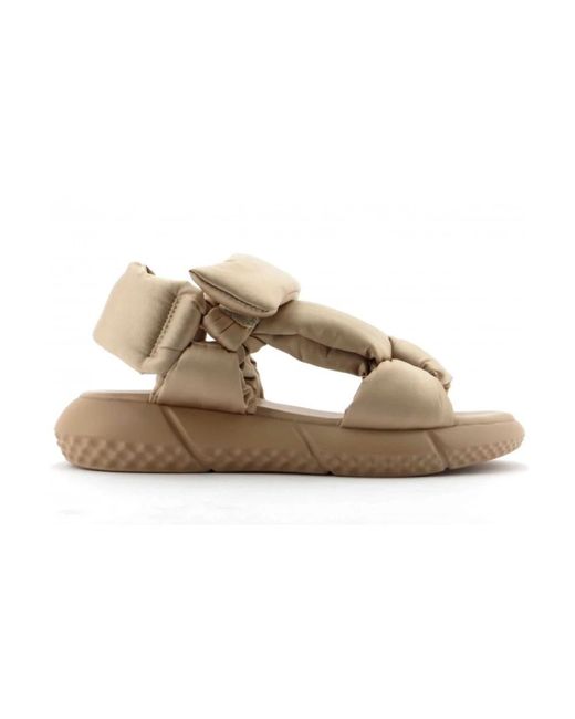 Elena Iachi Natural Flat Sandals