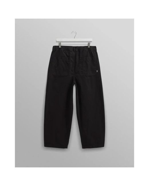 Wax London Black Wide Trousers for men