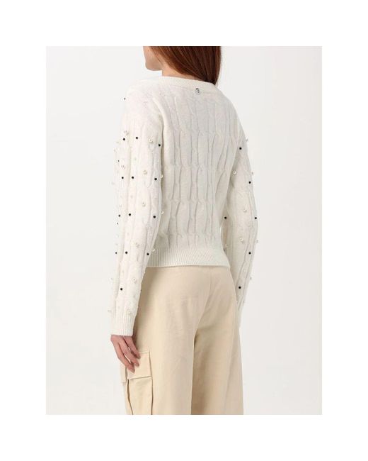 Twinset Natural Stricktop Mit Perlen