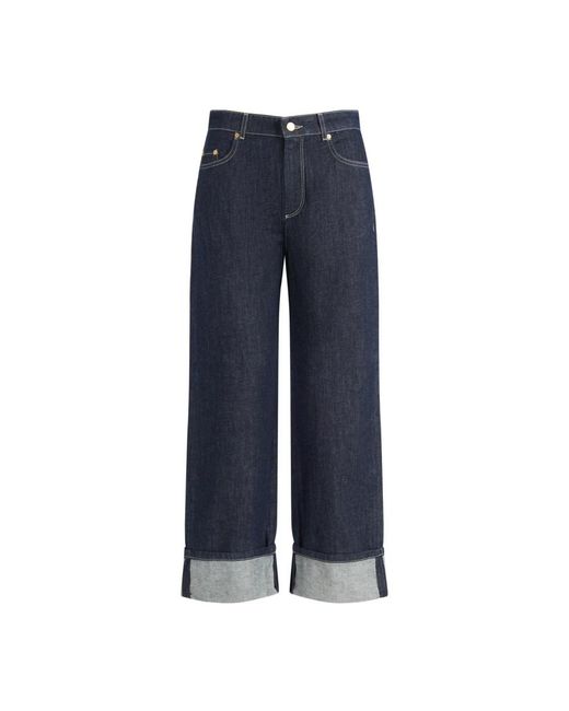 Max Mara Poggio Jeans Met Omgeslagen Zoom in het Blue