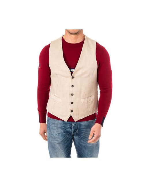 La Martina Red Suit Vests for men