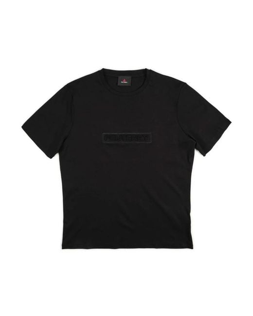 T-shirt uomo nero con scritta in rilievo di Peuterey in Black da Uomo