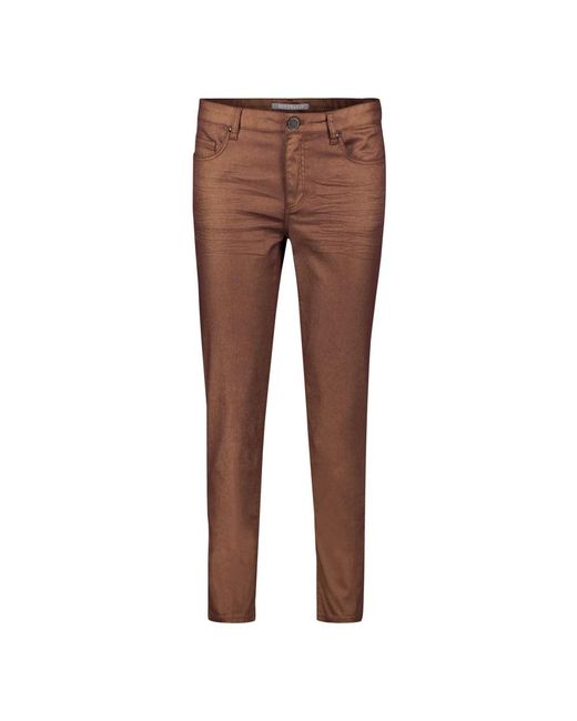 BETTY&CO Brown Casual-Hose Im Glitzer-Look