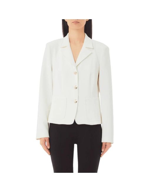 Liu Jo Jassen ,Wit ,Polyester Witte Jas Met Polyester En Viscose in het White