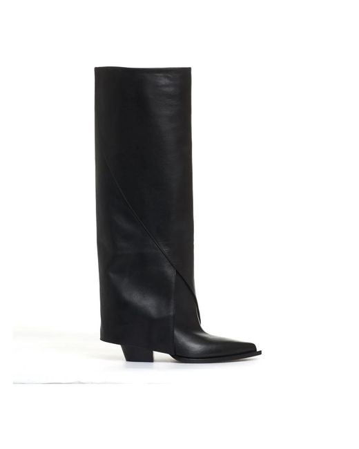 Elena Iachi Black Cowboy & Biker Boots