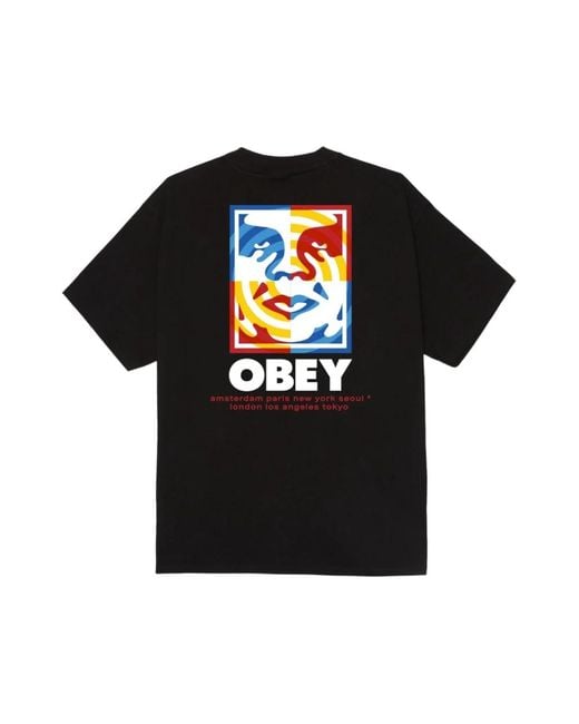 T-Shirts Obey de hombre de color Black