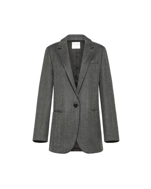 Forte_forte Jassen ,Grijs ,Katoen Chevrons Blazer in het Gray