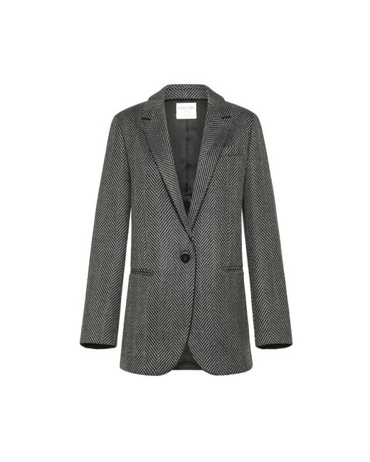 Forte_forte Jassen ,Grijs ,Katoen Chevrons Blazer in het Gray