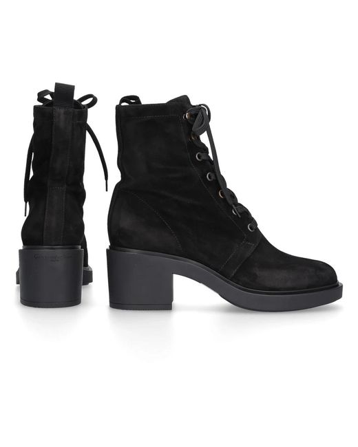 Gianvito Rossi Black Lace-Up Boots