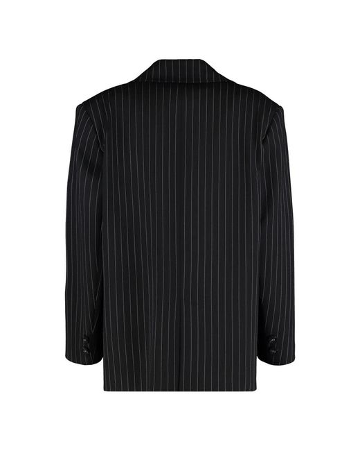 LES FILLES D'EVA Jassen ,Zwart ,Wol Oversized Pinstriped Blazer in het Black