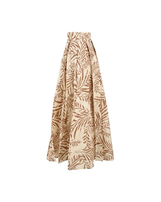 Akep Geplooide Maxi Rok in het Natural