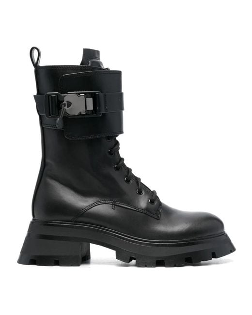 DKNY Black Lace-Up Boots