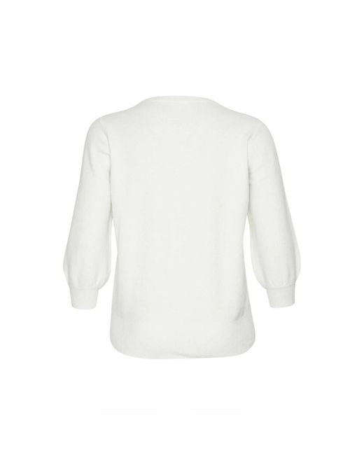 Kaffe Truien & Vesten ,Wit ,Zachte Gebreide Trui Met Glansdetail in het White