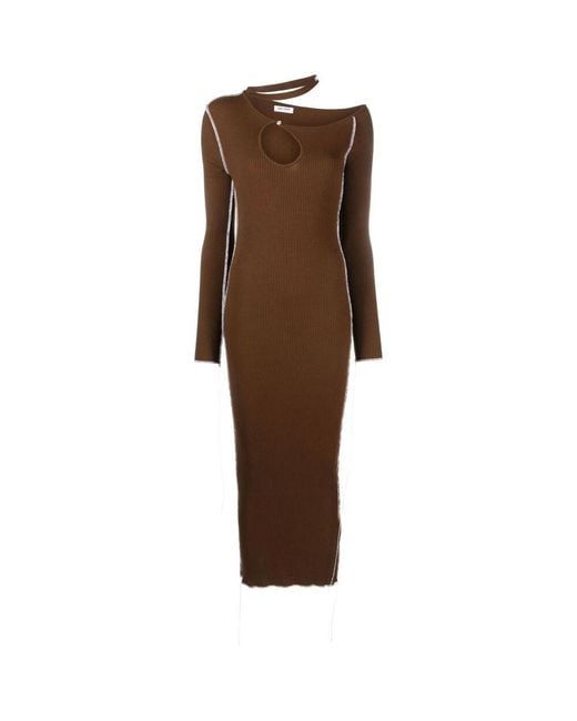 Julfer Brown Midi Dresses