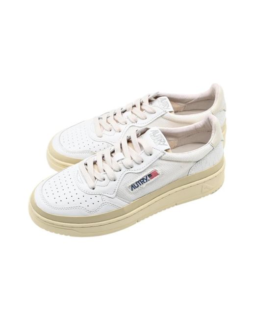 Autry White Weiße leder low top sneakers