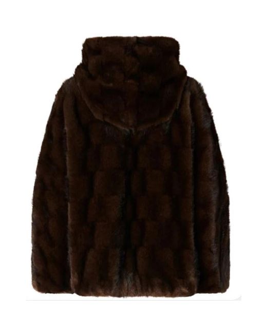 Pinko Brown Faux Fur & Shearling Jackets