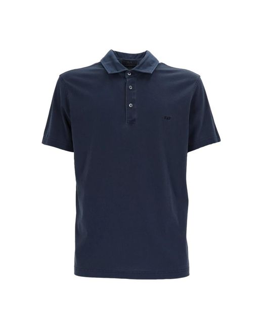 Fay Polo Jersey Frosted Embroidery in het Blue voor heren