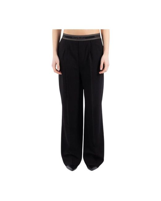 Acne Black Schwarze wollmischungshose ak0826