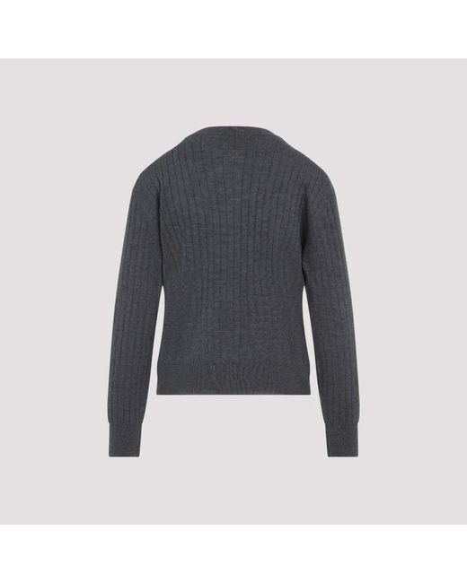 Bottega Veneta Gray Grauer Wollpullover Stilvolles Design