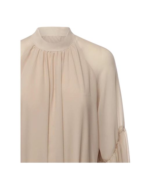 ROTATE BIRGER CHRISTENSEN Natural Gepolstertes Schulter Kleid