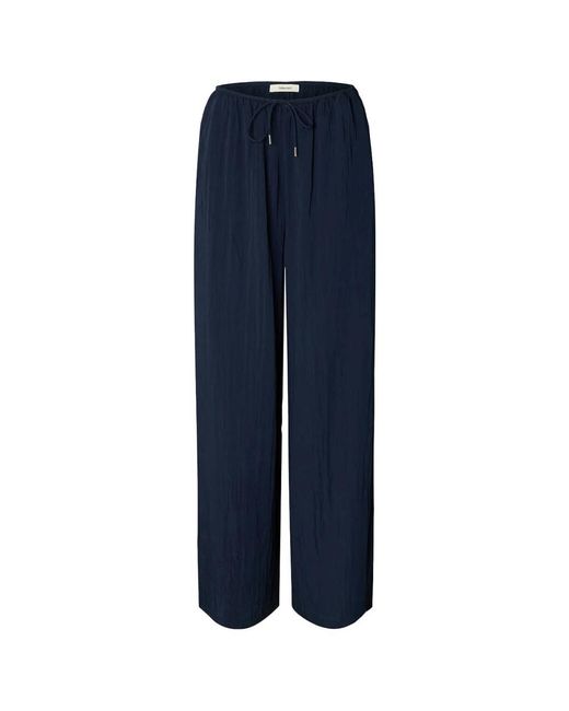 SELECTED Wide Broeken in het Blue