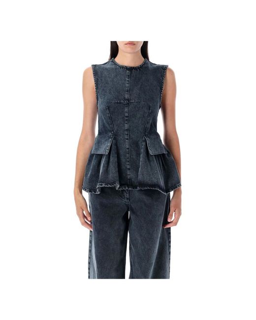 REMAIN Birger Christensen Sleeveless Tops in het Blue