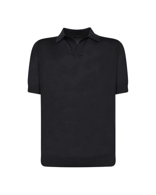 Dell'Oglio Black Polo Shirts for men