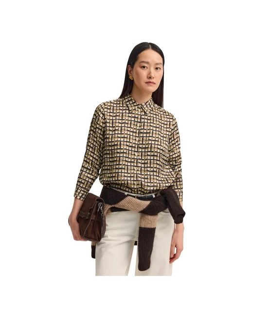 Bugatti Overhemden ,Lichte Viscose Blouse in het Brown