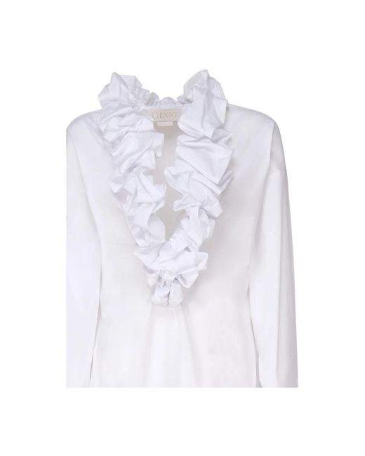 Genny White Blouses