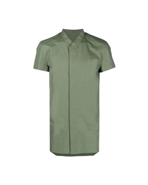 Rick Owens Green Short Sleeve Shirts for men
