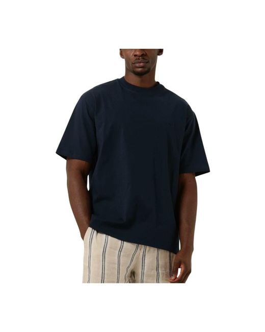Woodbird Tops ,Blauw ,Katoen Polo & T-Shirts Base Tee in het Black voor heren