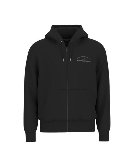 Guess Zwarte Hoodie Met Volledige Ritssluiting in het Black voor heren