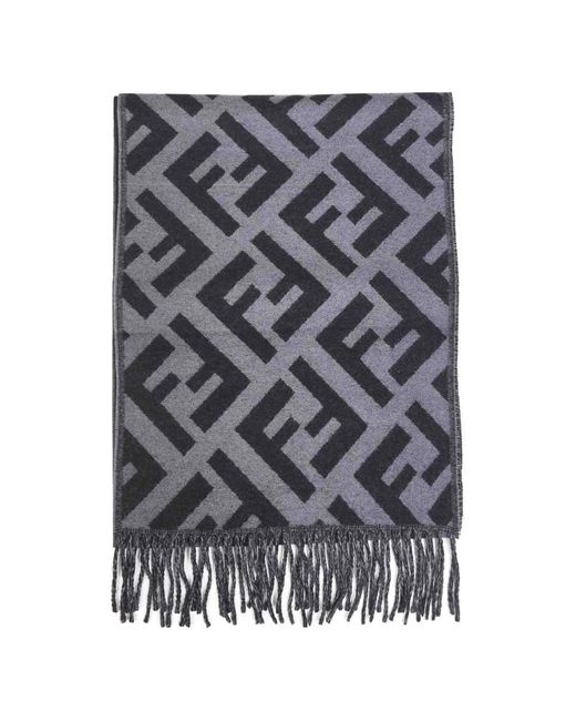 Fendi Gray Winter Scarves for men