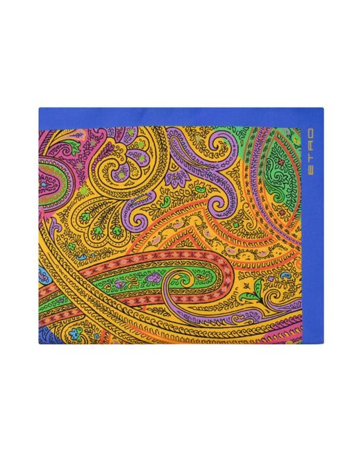 Etro Blue Silky Scarves