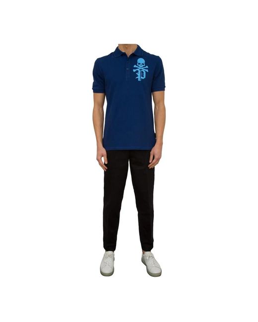 Philipp Plein Blue Polo Shirts for men
