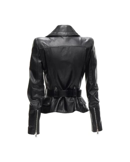 Alexander McQueen Black Leder outerwear