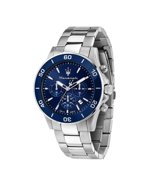 Competizione cronografo orologio uomo argento/blu di Maserati in Blue da Uomo