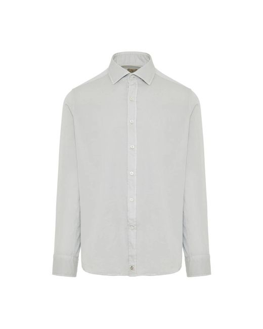 Sonrisa Overhemden ,Grijs ,Katoen Katoenen Shirt Met Elastaan, Gemaakt in het White voor heren