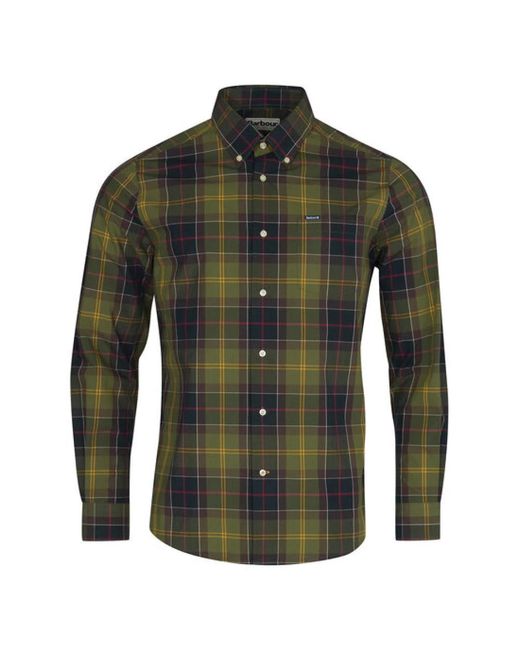 Barbour Green Kippford Tailored Shirt Classic Tartan M for men