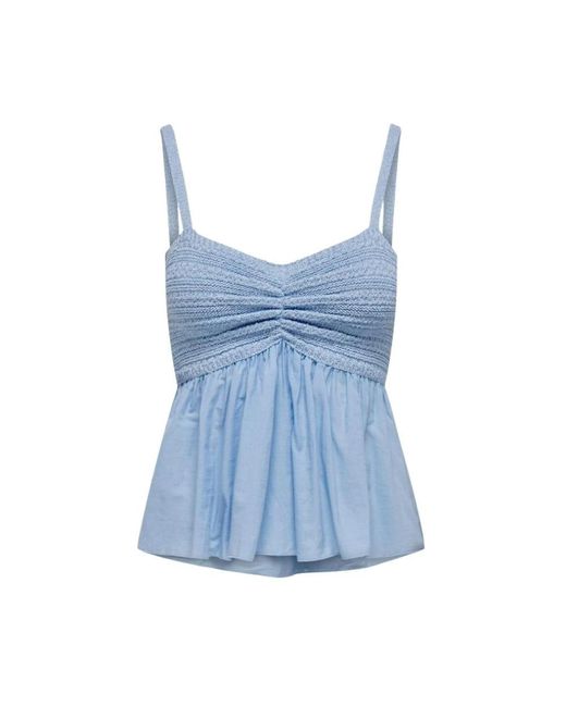 ONLY Blue Sleeveless Tops