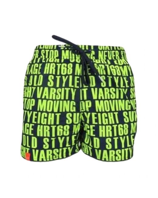 Sun 68 Badmode ,Veelkleurig ,Fluo Logo Beach Shorts in het Green voor heren