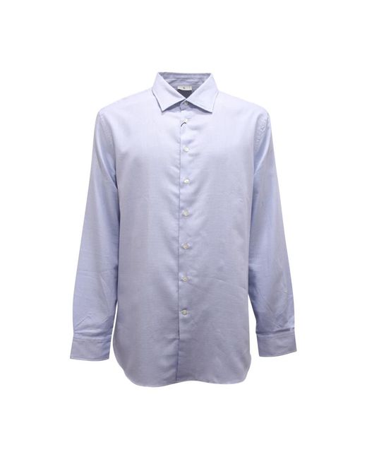 Etro Overhemden ,Blauw ,Katoen Katoenen Overhemd Made in het Blue voor heren